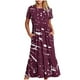 thumbnail image 1 of Vestido de Manga Corta para Mujeres Vestido de Verano de Cuello Redondo Impreso, Poliéster de Tamaño Verdadero Diario Y Vestido de Fiesta, 1 of 4