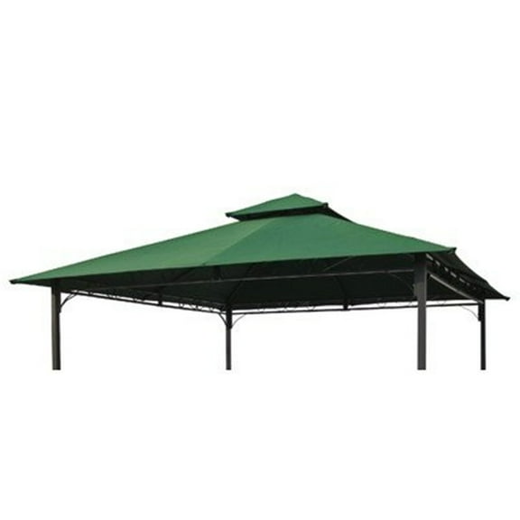 Maykoosh Retro Revival 2-Tier Replacement Canopy For 10 Ft. Canopy Gazebo, Outdoor Polyester Fabric, Slip Pockets in Corner for Frame, Green