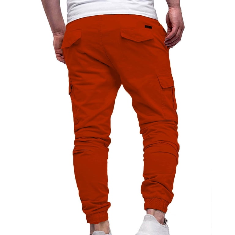 Burnt Orange for Mens Summer Fall Loose Fit Work Cargo Work Out Athletic  Brunch Jogger Straight Leg Basic Long Leg Trousers Pants Man 2025 Clothes  Fashion L - Walmart.com
