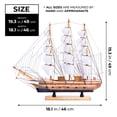 thumbnail image 2 of Accent Collection Brown And White Wooden Ship Model With Realistic Cloth Sails, Marine-Inspired Decoration For Nautical Charm, 2 of 5