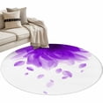 thumbnail image 2 of Purple Translucent Floral Round Living Room Rugs 4 ft, Gradient Art Watercolor Decor Washable Area Rug with Non-Slip Sturdy Edge Binding Round Carpet for Entryway Kitchen Bedroom Bathroom, 2 of 9