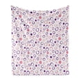 thumbnail image 1 of Geometric Circle Soft Flannel Fleece Throw Blanket, Pastel Toned Feminine Circular with Spherical Dots Spread Artwork, Cozy Plush for Indoor and Outdoor Use, 50" x 70", Pink Violet, by Ambesonne, 1 of 6