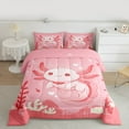 thumbnail image 2 of Manfei Cartoon Pink Axolotl Bedding Comforter Set for Kid, Dreamy Underwater World Twin Comforter Sets, Kawaii Animal Reversible Bedding Set, Luxury Bedroom Decor, 2 Pieces, 2 of 8