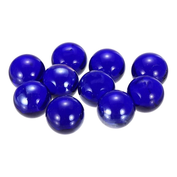 Glass Beads,10pcs Round Glass Gemstone Deep Blue 0.46lbs (0.98") Glass Marbles Pebbles for Vase Fillers Aquarium Decor DIY Craft