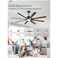 thumbnail image 2 of Zardon 72 inch Ceiling Fans with Lights and Remote, Modern Low Profile Flush Mount Ceiling Fans with 6 Speed Reversible for Indoor Outdoor, Wood Tone, 2 of 8