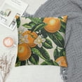 thumbnail image 2 of ONETECH Throw Pillow Cover Yellow Blossom with Orange Fruits Flowers and Leaves on Light Green Vintage Botanic Decorative Pillow Case Home Decor Square Pillowcase, 2 of 5