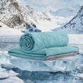 thumbnail image 5 of Aisbo Summer Cooling Blanket for Hot Sleepers, Dark Green and Light Gray Throw Size Cooling Comforter., 5 of 8