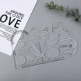 thumbnail image 2 of Multi Shaped Plastic Collapsible Ruler Painting Drawing Template Oval Geometric Curve Pattern Ruler Stationery Office Supplies Yellow, 2 of 6