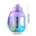 thumbnail image 3 of 2.5L Half Gallon Sports Water Bottle, Motivational Water Bottles with Capacity Marker 82 OZ Large Water Jug with Removable Straw Wide Mouth with Handle for Fitness, Sports, Workout, BPA Free(Purple), 3 of 6