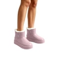 thumbnail image 2 of Viluyesy Womens Ankle Snow Boots Round Toe Thick Platform Sole Plush Lined Side Zipper Casual Winter Outdoor Boots Pink Size 7, 2 of 7