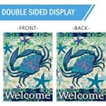 thumbnail image 6 of Welcome Summer Coastal Crab Small Decorative Garden Flag, Hawaiian Beach Starfish House Yard Ocean Nautical Outside Decoration, Tropical Sea Seasonal Outdoor Decor Double Sided 12x18, 6 of 6