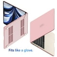 thumbnail image 3 of IBENZER Compatible with 2025 2024 2023 2022 MacBook Air 13 inch Case M4 A3240 M3 A3113 M2 A2681, Hard Shell Case & Keyboard Cover & Type-C Adapter for Mac Air 13.6", Rose Quartz, KK-RQ+1TC, 3 of 7