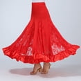 thumbnail image 3 of Vestido Encaje Cuadrado Faldas de Ropa de Baile Accesorios Cómodo Accesorios de Mujer - Rojo SM SunniMix Vestido de baile latino, 3 of 8