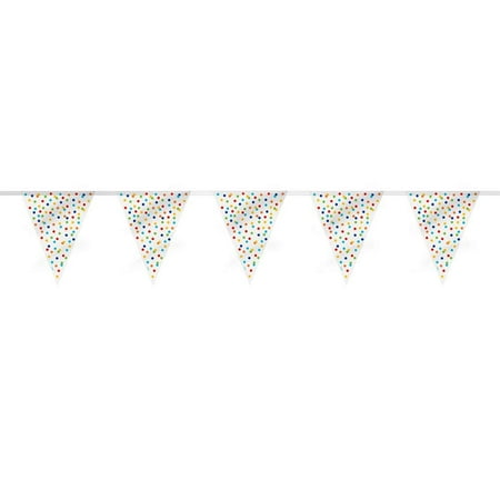 Unique Industries Assorted Colors Polka Dot Party Banner, 144" x 11.0"