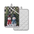 thumbnail image 2 of 2 Pack Pot Holders for Kitchen Heat Resistant Hot Pads Sets for Cooking Baking Two Snowmen Pattern, 2 of 7