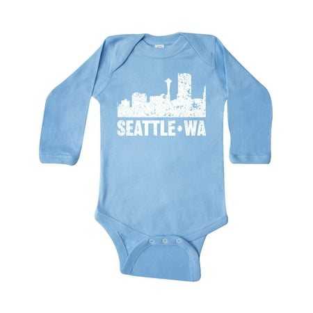

Inktastic Seattle Skyline Grunge Gift Baby Boy or Baby Girl Long Sleeve Bodysuit