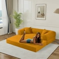 thumbnail image 6 of VFD Compression Sofa - 3 Seats Convertible Floor Sofa Bed - with Pillow Back Support Armrest - Comfy Foldable Sofa Bed Compressed Sofa in Box - Corduroy Fabric - for Living Room Bedroom, 6 of 12