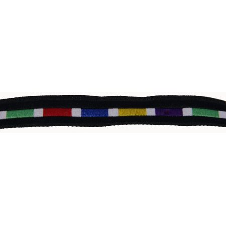 Road Braided Compact - 7/16 Inch Rainbow Brick Road Woven Jacquard Braid Ribbon - Various Lengths