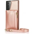 thumbnail image 3 of case for Samsung Galaxy S21 Women Wallet Case,Adjustable Crossbody Zipper Cover with Card Holder Slot Neck Strap Lanyard Purse Shoulder Strap Purse Case for Samsung Galaxy S21 FK Rose Gold, 3 of 13