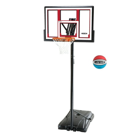 Lifetime Adjustable Portable Basketball Hoop (Rubber Basketball Included), (Best Adjustable Basketball Hoop)