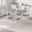 white, variant on 5 Piece Dining Table Set for 4, Square Kitchen Table with 4 Upholstered Chairs, Space-Saving Furniture with Faux Leather Seats, Compact Dinette Set for Small Spaces, Apartment, Dining Room Easy Clean