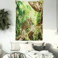 thumbnail image 4 of Safari Tapestry, Leopard on the Branch in Savannah Exotic Macro Tropical Leaf Jungle Wild Nature Art, Wall Hanging for Bedroom Living Room Dorm Decor, 40W X 60L Inches, Brown Green, by Ambesonne, 4 of 5