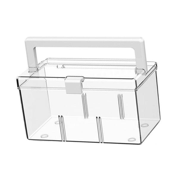 Organizador de joyas Estuche de maquillaje Contenedor portátil a prueba de polvo Estuche para joyas Estuche para medicamentos Claro