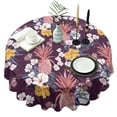 thumbnail image 1 of Pineapple Fruit Round Table Cloth,Wrinkle Resistant Table Cover with Polyester,Waterproof Reusable Tableclothes for Kitchen Picnic Party (Round,60x60inch), 1 of 6