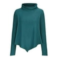 thumbnail image 6 of Turtleneck Pullover - Women's Fall Long Sleeve Slim Fit Blouse, Soft Solid Color Stacked Neck Top | Baberdicy | Womens Turtleneck Tunic Tops Casual Long Sleeve Irregular Solid Soft (Green | XL), 6 of 7