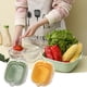 thumbnail image 1 of Juego de cestas de lavado de verduras de doble capa | Colador y colador de plástico engrosado de 6 piezas con asas | Tazón de Almacenamiento de Cocina Apilable para Frutas, Pasta, Escurrir y, 1 of 1