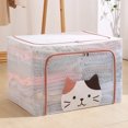 thumbnail image 1 of Caja de almacenamiento de ropa plegable de PVC totalmente transparente con forma de cabeza de animal y cabeza de gato, caja de almacenamiento de gran capacidad, 1 of 6