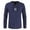 Navy, variant on LYXSSBYX Men's Performance Long Sleeve Shirt Moisture Wicking Crew T-Shirt Cotton Linen Solid Drawsting Shirts Tops Blouses