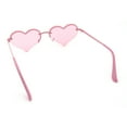 thumbnail image 7 of Womens Hippie Bubbly Heart Shape Half Rim Metal Retro Sunglasses All Pink, 7 of 7
