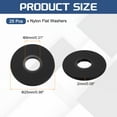 thumbnail image 2 of 25Pcs M8 Nylon Flat Washers Plastic Washer 8mm ID 25mm OD 2mm Thick, Black, 2 of 6