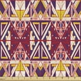 thumbnail image 1 of Folk Fabric by the Yard, Themed Geometric Pattern with Style Ornamental Triangular Motif, Upholstery Fabric for Dining Chairs Home Decor Accents, Multicolor by Ambesonne, 1 of 5