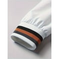 thumbnail image 4 of Stripe Edge Bomber Jacket, Men's Casual Stand Collar Zip Up Jacket For Spring Summer Outdoor, 4 of 5