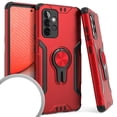thumbnail image 1 of Kaleidio Case For Samsung Galaxy A72 5G [Combat Armor] 2-Piece Shockproof [Magnetic Ring Stand] Impact Protector Cover [Red/Black], 1 of 1