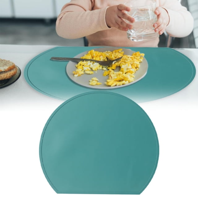 Kitchen Table Mat Placemats Easy to Clean Decorative Table Placemat Table Accessory Semi Circular Silicone Placemat Silicone Heat Insulation Mat Wind Table Mat Home Western Placemat Baby Food Mats