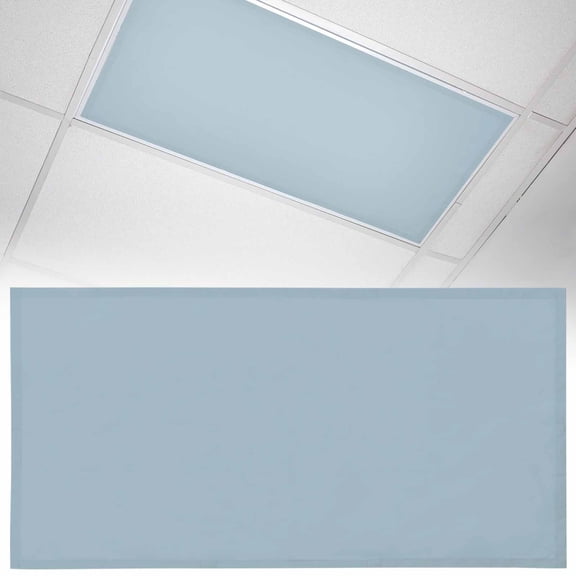 1 Pack Grey Blue Fluorescent Light Covers for Ceiling Lights Winter Sky Solid Color Magnetic Ceiling Light Covers Overhead Light Filters for Office Classroom Home