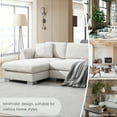 thumbnail image 4 of Harper & Bright Designs Modern L-Shaped Sectional Sofa with 2 Pillows, 3-Seat Oversized Chaise Lounge, Chenille Fabric Cloud Couch Set for Living Room Apartment Office, 96*56" Minsk Gray, 4 of 20