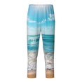 thumbnail image 2 of Gukieu Sunny Ocean Waves Print Youth Home Trousers, Elastic Waistband with Pockets for Home and Outing, Suitable for Children Aged 5-16-Small, 2 of 6