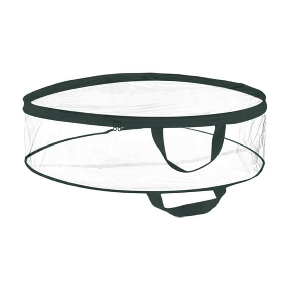 Luoshdecor Clear Christmas Wreath Storage Bag,Round Wreath Storage Container with Handle for Holiday Seasonal Wreath Garland 35.8 in