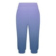 thumbnail image 5 of VERUGU Capri Pants for Women Casual Summer Pocket Elastic Waist Pant Taper Mid Waist Classic Gradient Color Print Loungewear Cropped Pants Loose Comfortable Workout Capris Sweatpants Blue 3XL, 5 of 7