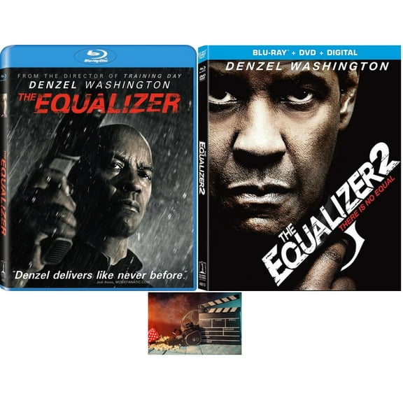 The Equalizer One 1 & Two 2 (2 Blu Ray Set Widescreen) Denzel Washington Includes Movie Set Camera Art Card