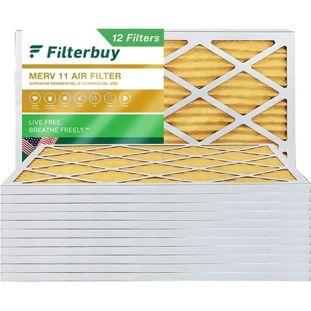 

Filterbuy 15x25x1 MERV 11 Pleated HVAC AC Furnace Air Filters (12-Pack)
