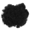 thumbnail image 1 of Coleta africana con cordón - Extensiones de cabello humano, coleta africana sintética corta para sujetar con clip, moños rizados con cordón, color negro, 1 of 8