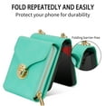 thumbnail image 3 of Allytech Case for Samsung Galaxy Z Flip3 5G, [Large Capacity] Wallet Case with Card Slots & Zipper Pocket, Premium PU Leather Metal Snap Kickstand Shockproof Case with Shoulder Strap, Mint, 3 of 7