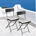 thumbnail image 3 of Set of 2 Folding Chair, PE Rattan Folding Chair Set with Beige Cushion for Backyard Lawn Porch Poolside Garden, 3 of 9