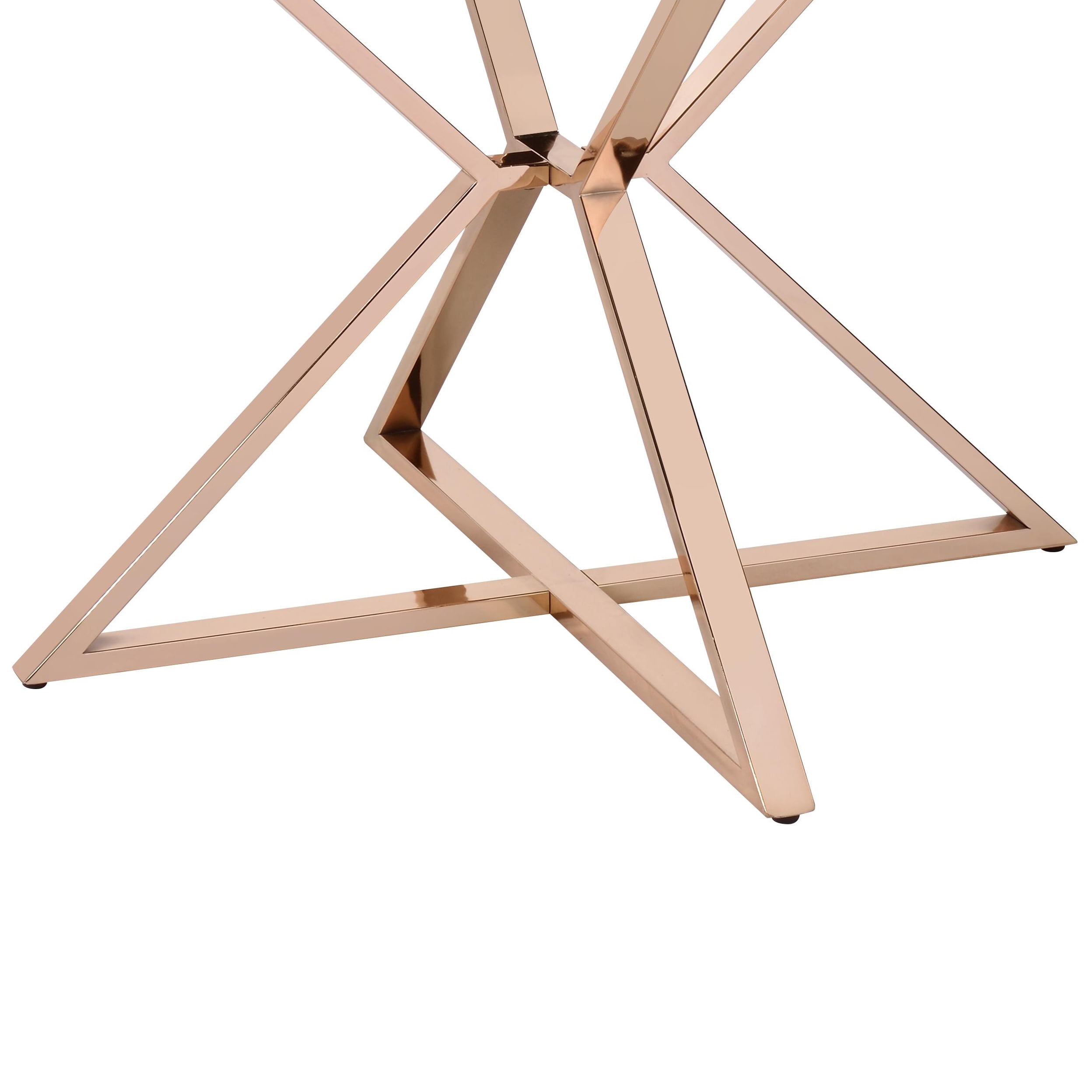 Furniture of America Poh Contemporary Glass Top Dining Table, Gold