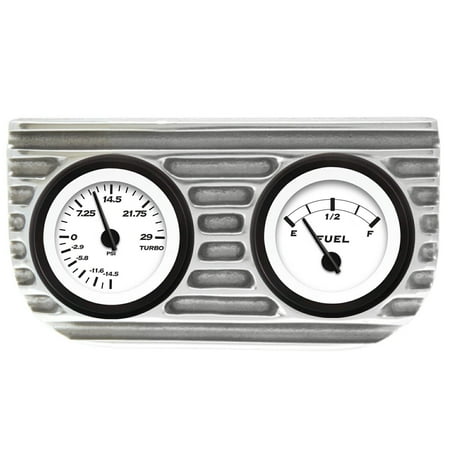 Fuel Gauge Bezel - Vintage Finned Dual Bezel Mount w/ Aurora Boost and Fuel Gauges xtreme wrecker